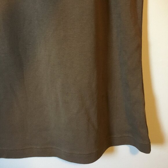 Brown Trimmed High Neck Stretchy 100% Cotton Tank Top - Picture 4 of 11